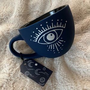 STAY WILD MOON CHILD navy evil eye mug